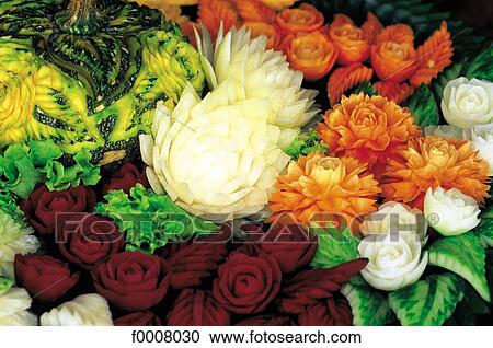 Thailand, Bangkok, Pakok Talat market, sculpted vegetables View Large Photo Image Stock Image - Thailand, Bangkok, Pakok Talat market, sculpted vegetables. Fotosearch