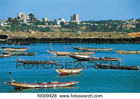 Stock Photo - Senegal, Dakar, Cap Green, Lebou pirogues. Fotosearch