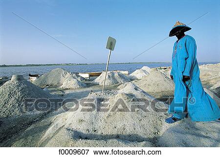 Stock Photo - Senegal, Redba Lake, salt marshes. Fotosearch