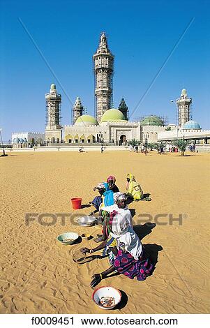 Senegal, Touba, women in front of the Great Mosque View Large Photo Image Stock Image - Senegal, Touba, women in front of the Great Mosque. Fotosearch