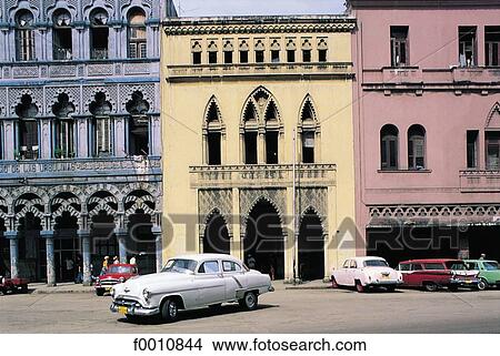 Havana, old houses, old american cars View Large Photo Image Picture - Havana, old houses, old american cars. Fotosearch