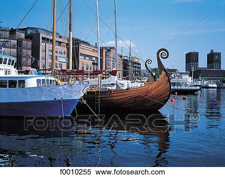 Stock Photography - Oslo, Bryggen quarter and harbour. Fotosearch