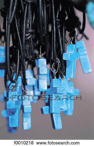 Stock Photo - Oslo, market, blue stone crosses. Fotosearch