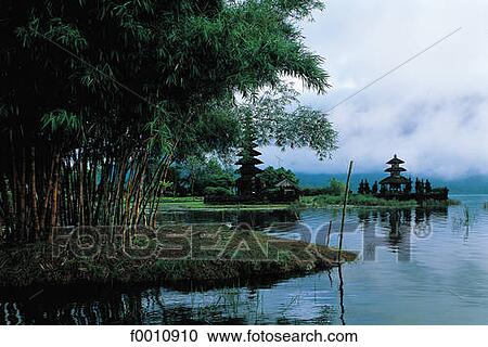Temple at lake Batur View Large Photo Image Stock Image - Temple at lake Batur. Fotosearch