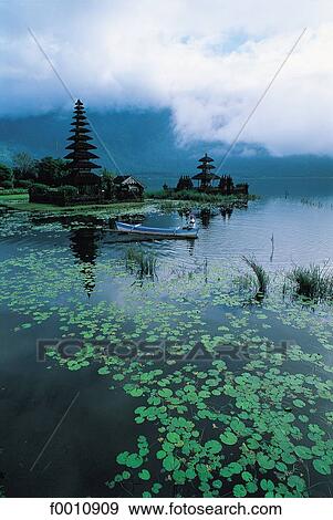 Temple at lake Batur View Large Photo Image Stock Photo - Temple at lake Batur. Fotosearch