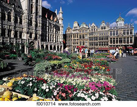 Picture - Grand Place, flower market. Fotosearch