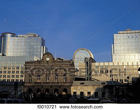 Stock Image - Luxembourg’s Place, the New European parliament. Fotosearch