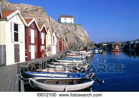 Stock Image - Sweden, Bohuslan, Smögen harbour. Fotosearch