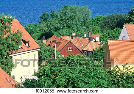 Sweden, Gotland, Visby View Large Photo Image Stock Photography - Sweden, Gotland, Visby. Fotosearch