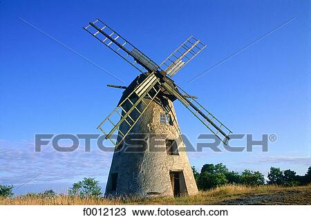 Stock Image - Sweden, Gotland, windmill in Farö island. Fotosearch