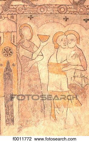Stock Image - Finland, Aland Islands, church of Jomola: the Return of the Prodigal son. Fotosearch