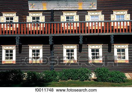 Stock Photo - Finland, Carelia, Nurmes, Bomba hotel, traditionnal house. Fotosearch
