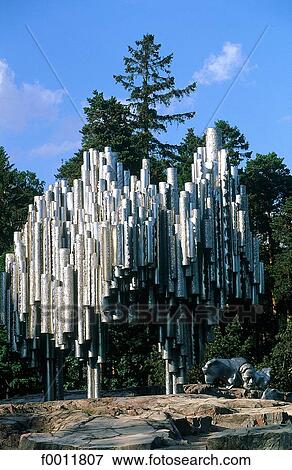 Stock Photo - Finland, Helsinki, Sibelius monument. Fotosearch