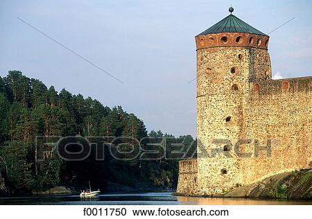 Stock Image - Finland, Savonlinna, Olavinlinna castle. Fotosearch