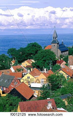 Denmark, Bornholm, Gudhjem View Large Photo Image Stock Photography - Denmark, Bornholm, Gudhjem. Fotosearch