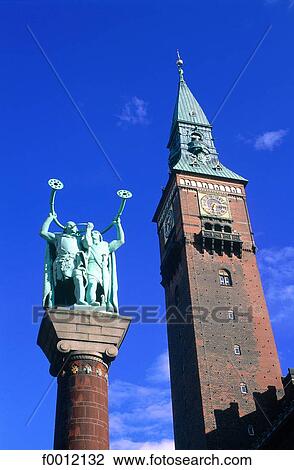 Denmark, Copenhagen, the City Hall tower View Large Photo Image Stock Image - Denmark, Copenhagen, the City Hall tower. Fotosearch