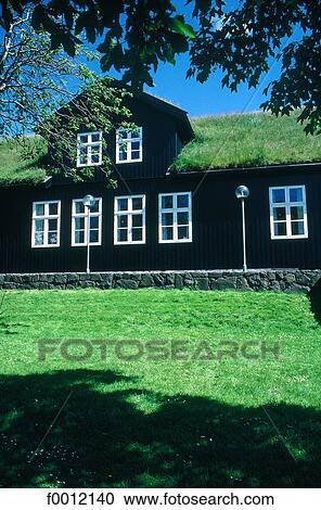 Stock Image - Denmark, Faroe Islands, Tòrshavn, the Parliament. Fotosearch