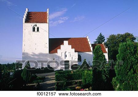 Stock Photo - Denmark, Tuse, Romanesque church (13rd century). Fotosearch