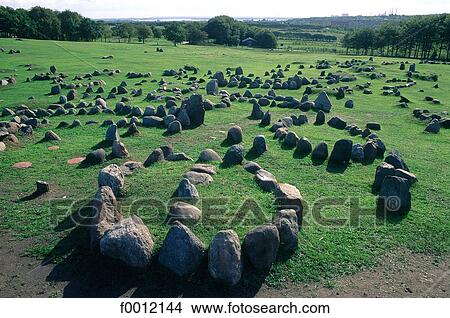 Picture - Denmark, Älborg, Lindholm Hoje Viking cemetery. Fotosearch