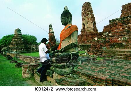 Stock Image - Thailand, Ayutthaya, Wat Si Samphet. Fotosearch
