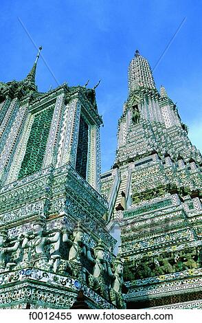 Thailand, Bangkok, Wat Arun temple View Large Photo Image Stock Photography - Thailand, Bangkok, Wat Arun temple. Fotosearch