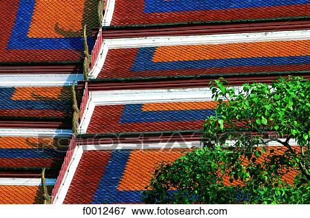 Thailand, Bangkok, Wat Phra Keo temple, close-up on the roof View Large Photo Image Stock Photo - Thailand, Bangkok, Wat Phra Keo temple, close-up on the roof. Fotosearch