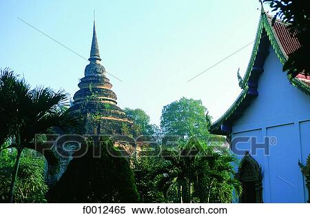Thailand, Chiang Mai, Wat Jet Yot temple View Large Photo Image Stock Photography - Thailand, Chiang Mai, Wat Jet Yot temple . Fotosearch