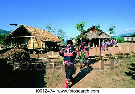 Picture - Thailand, North, women of the Lahu village. Fotosearch
