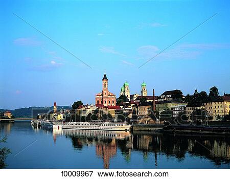 Stock Photo - Bavaria, Passau and river Danube. Fotosearch