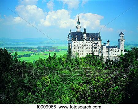 Bavaria, Schwangau, Neuschwanstein castle View Large Photo Image Stock Photograph - Bavaria, Schwangau, Neuschwanstein castle. Fotosearch