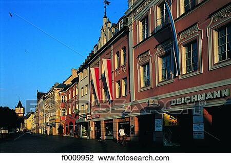 Bavaria, Straubing main street View Large Photo Image Stock Image - Bavaria, Straubing main street. Fotosearch