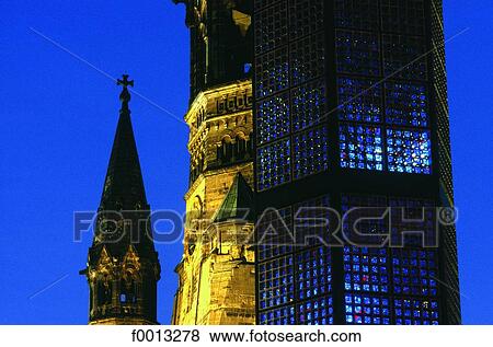 Berlin, Gedächniskirsche (memory church) at night View Large Photo Image Stock Photo - Berlin, Gedächniskirsche (memory church) at night. Fotosearch