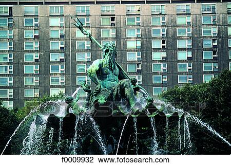 Berlin, Rathausplatz, Neptune fountain View Large Photo Image Stock Image - Berlin, Rathausplatz, Neptune fountain. Fotosearch