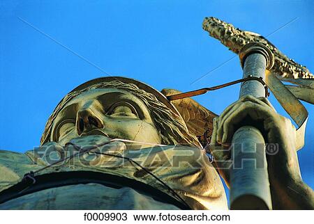 Stock Image - Berlin, Victory column (Siegessaüle) golden statue. Fotosearch