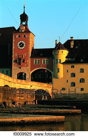 Regensburg, the old stone bridge View Large Photo Image Stock Photography - Regensburg, the old stone bridge. Fotosearch