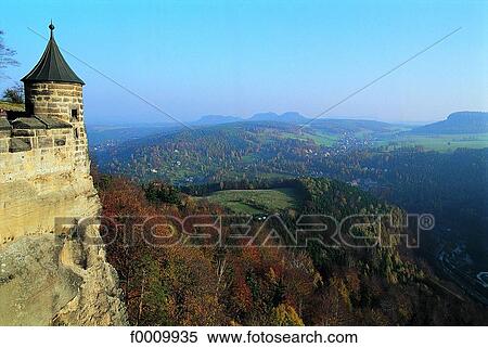 Stock Photography - Saxony, the Königstein fortresss. Fotosearch