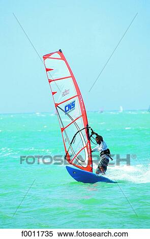 Stock Photography - Domenican Republic, Cabarate, windsurf. Fotosearch