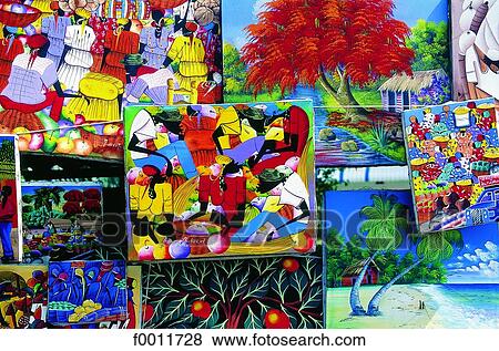 Domenican Republic, Santo Domingo, naive paintings for sale View Large Photo Image Stock Photo - Domenican Republic, Santo Domingo, naive paintings for sale. Fotosearch
