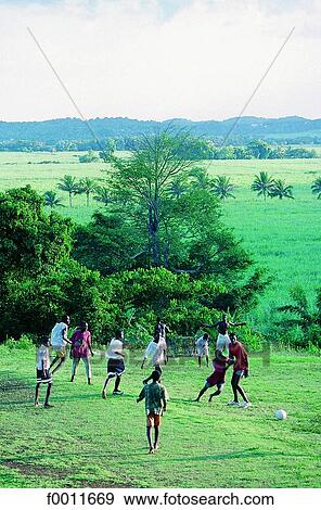 Jamaica, Golden Grove vicinity, playing rural football View Large Photo Image Stock Photo - Jamaica, Golden Grove vicinity, playing rural football. Fotosearch