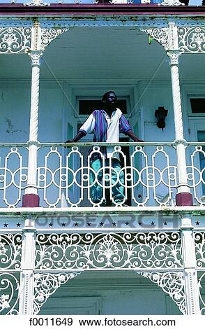 Jamaica, Port Antonio, old colonial house, detail of a cast-up grid View Large Photo Image Stock Photo - Jamaica, Port Antonio, old colonial house, detail of a cast-up grid. Fotosearch