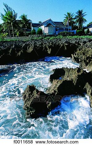 Stock Photo - Jamaica, Port Antonio, the Trident shoreline. Fotosearch