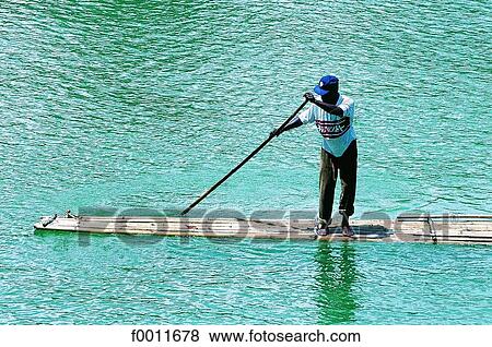 Stock Photo - Jamaica, Rio Grande river, bamboo rafting. Fotosearch