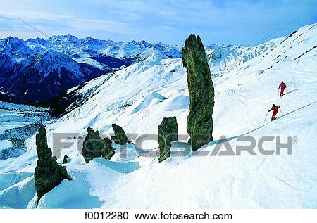 Stock Image - Cross country skiing. Fotosearch