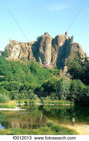 Stock Image - Auvergne, Arlempdes castle. Fotosearch