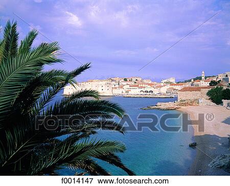 Dubrovnik, harbour and beach View Large Photo Image Stock Photo - Dubrovnik, harbour and beach. Fotosearch