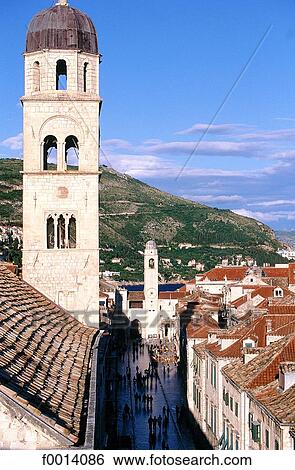 Dubrovnik, Stradun (main street) Franciscan monastery View Large Photo Image Stock Photograph - Dubrovnik, Stradun (main street) Franciscan monastery. Fotosearch