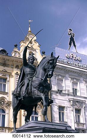 Zagreb, the main square Ban Josip Celacic and statue of King Josip View Large Photo Image Stock Image - Zagreb, the main square Ban Josip Celacic and statue of King Josip. Fotosearch