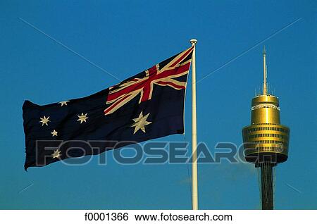 Stock Photograph - Australia, flags in Sydney. Fotosearch