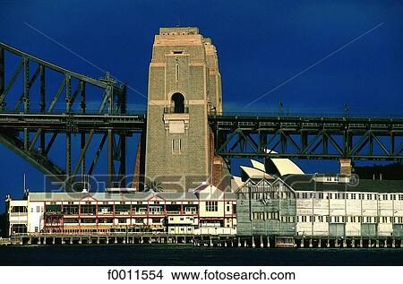 Picture - Australia, Sydney, Harbour bridge and the docks. Fotosearch