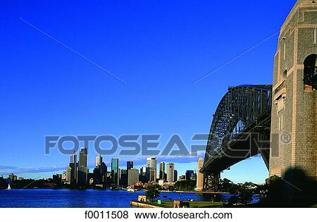 Australia, Sydney, Harbour bridge and downtown View Large Photo Image Stock Photo - Australia, Sydney, Harbour bridge and downtown. Fotosearch